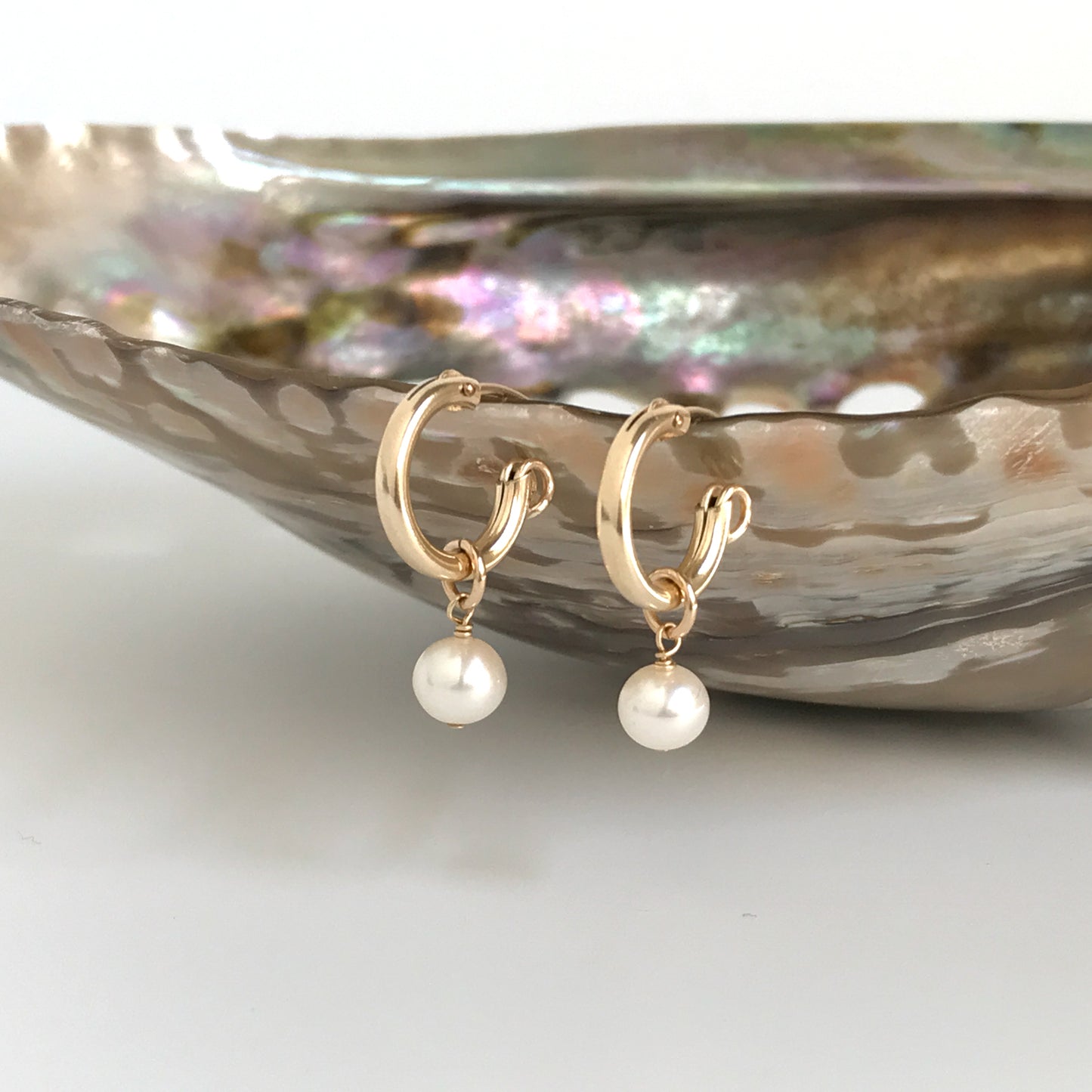 Pearl Huggie Earrings