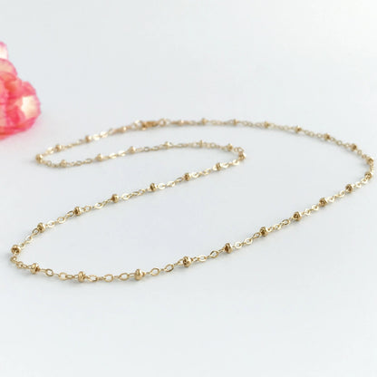 14k gold filled satellite bead chain necklace