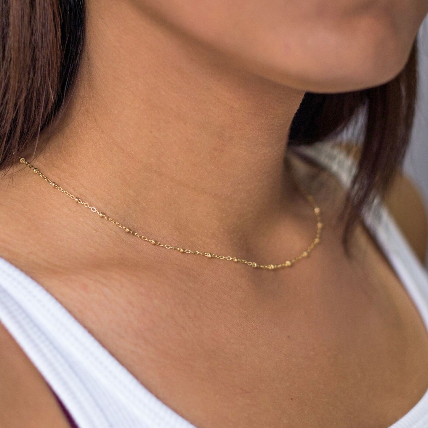 Satellite Choker Necklace - Available in 14k Gold Filled or Sterling Silver