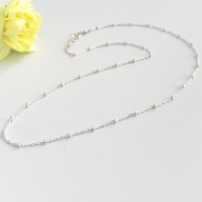 sterling silver bead chain necklace