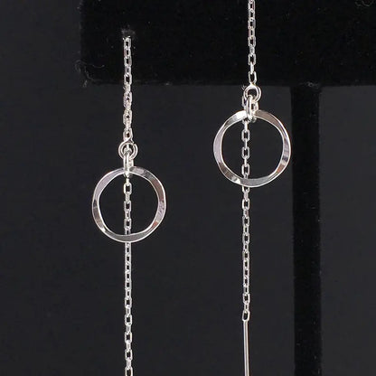 sterling silver chain earrings or threader earrings on earring stand