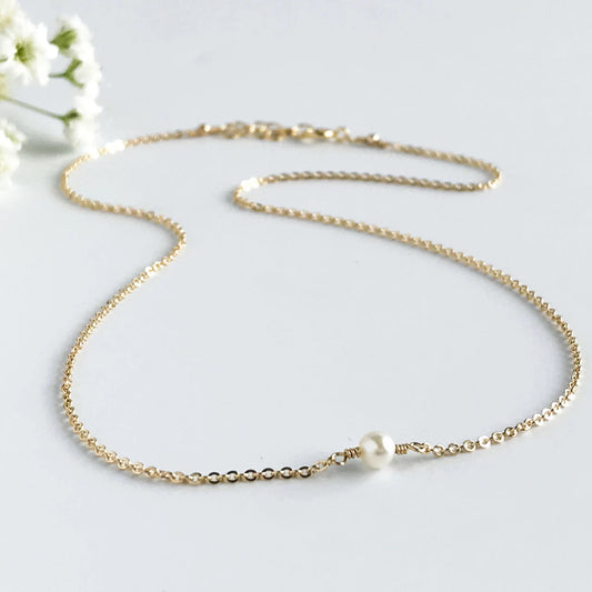 Dainty Pearl Necklace - Akoya Pearl Necklace